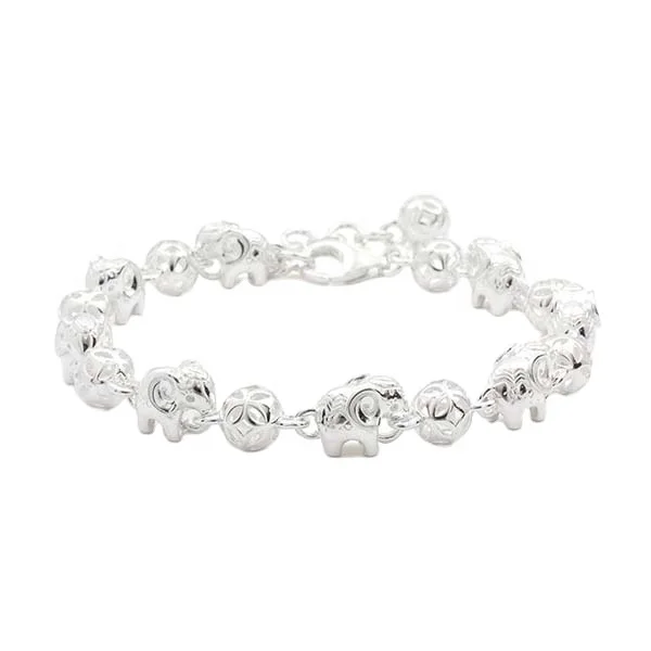 
High Quality Jewelry Women Cute Elephant 925 Sterling Silver Bracelets 
