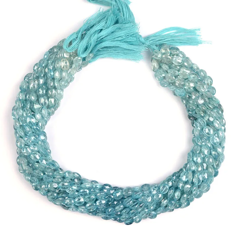 
Wholesale Blue Zircon Faceted Oval Shape Gemstone Beads Top Sale Bead For Jewelry 