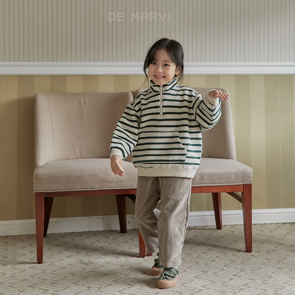 DE MARVI Kids Toddler Fleece Cotton Anorac zipup styile Sweatshirts Boys Girls Winter Clothing Wholesale Korean Manufacturer