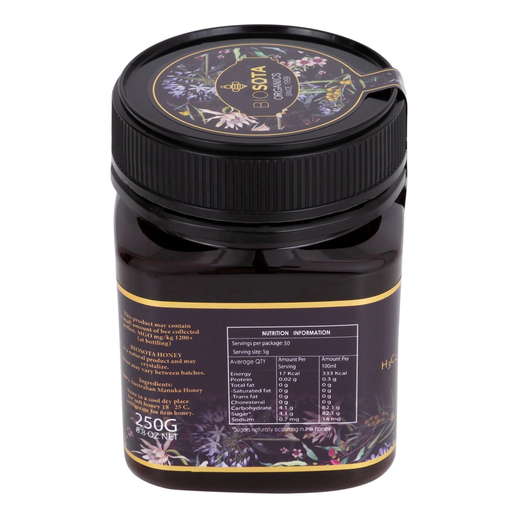 
MGO 1200+ NPA25+ ULF25+ / 500g Certified Organic Australian Manuka Honey 