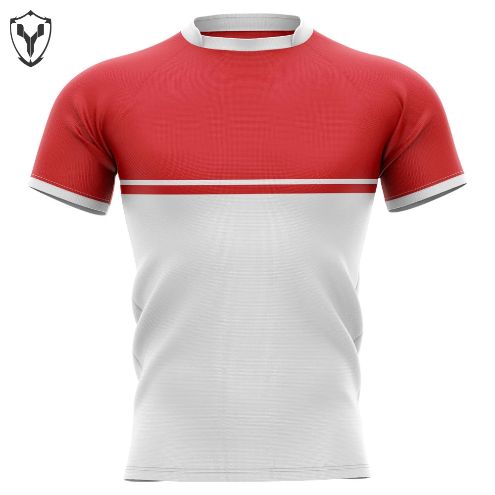 Latest Fashionable Start Printed Striped Sublimation Hot Sale Top Quality Custom Design Your Team Rugby Jersey Plus Size For Men