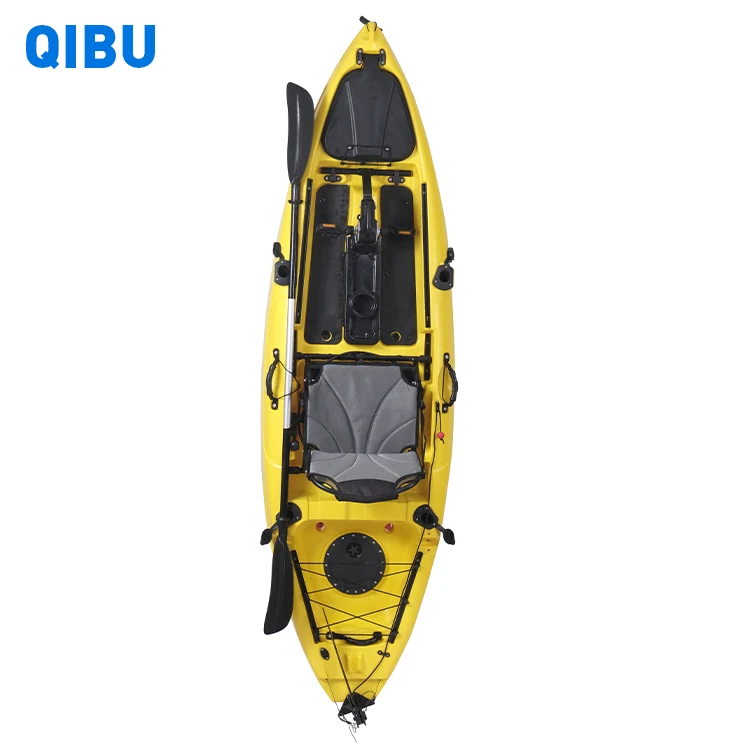 QIBU OEM Plastic Fishing Kayak Pedal Rotomolded Kayak Sit on Top Pedal Kayak with Pedal  Single person