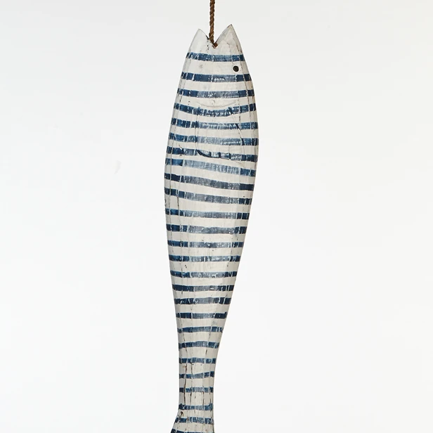 Экологически чистая подвесная рыба ручной работы с резьбой по дереву