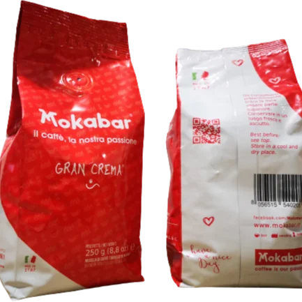 MOKABAR High Italian Quality 70 % Robusta 30 % Arabica Medium Roast Coffee Beans For Shops