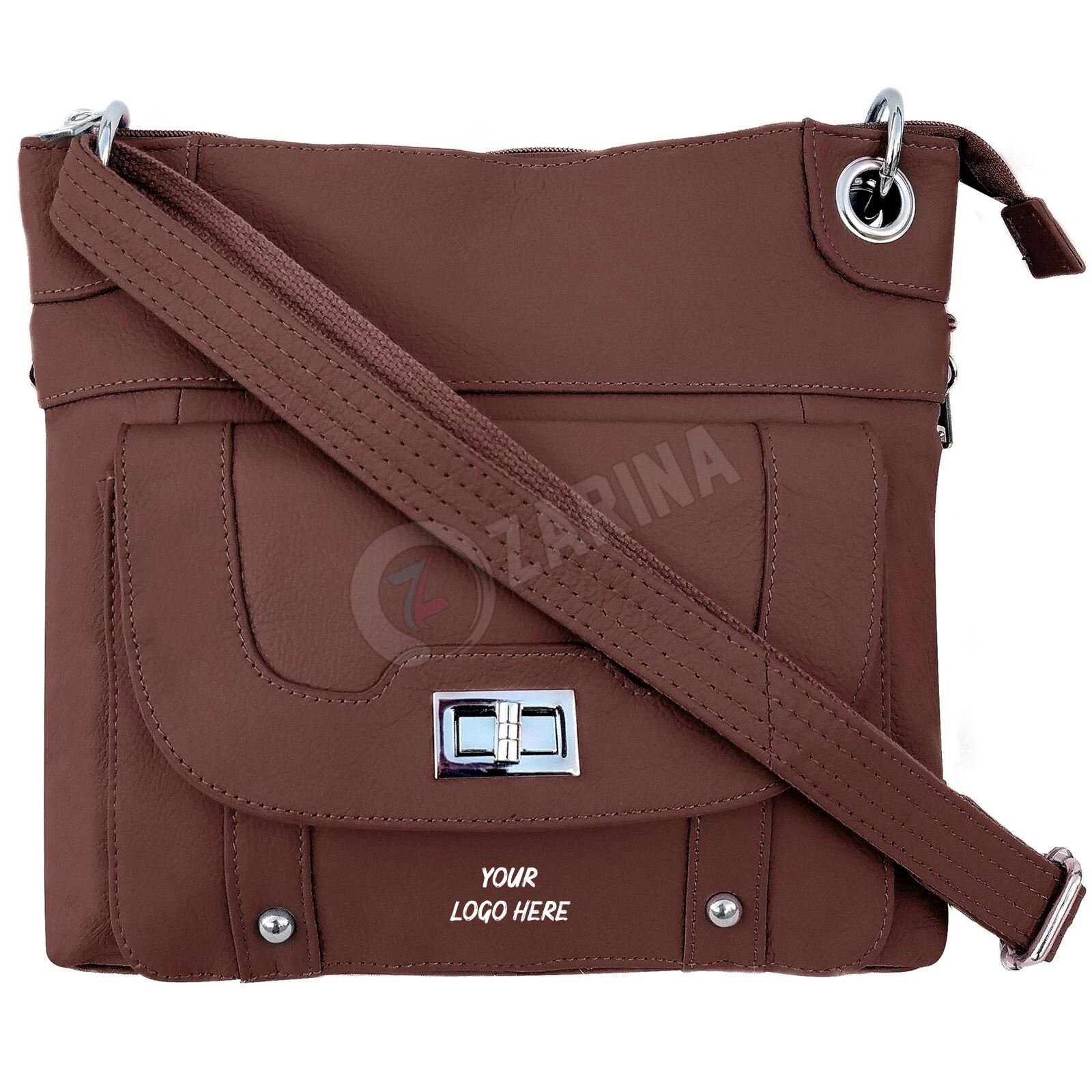 Womens Conceal Carry Gun Crossbody Bag Genuine Leather Purse Square Handbag women messenger bags