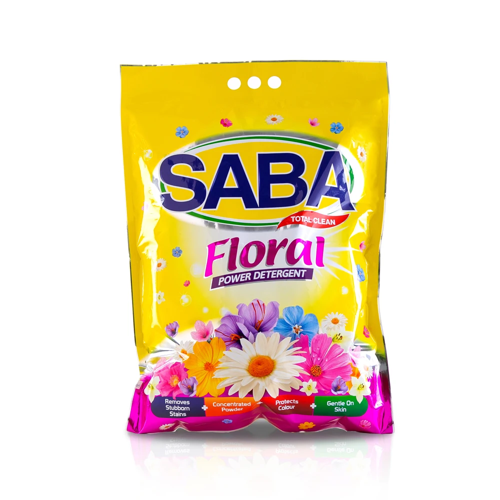Manufacturer Natural Saba Floral Detergent Laundry Washing Soap Powder Safe on Hands