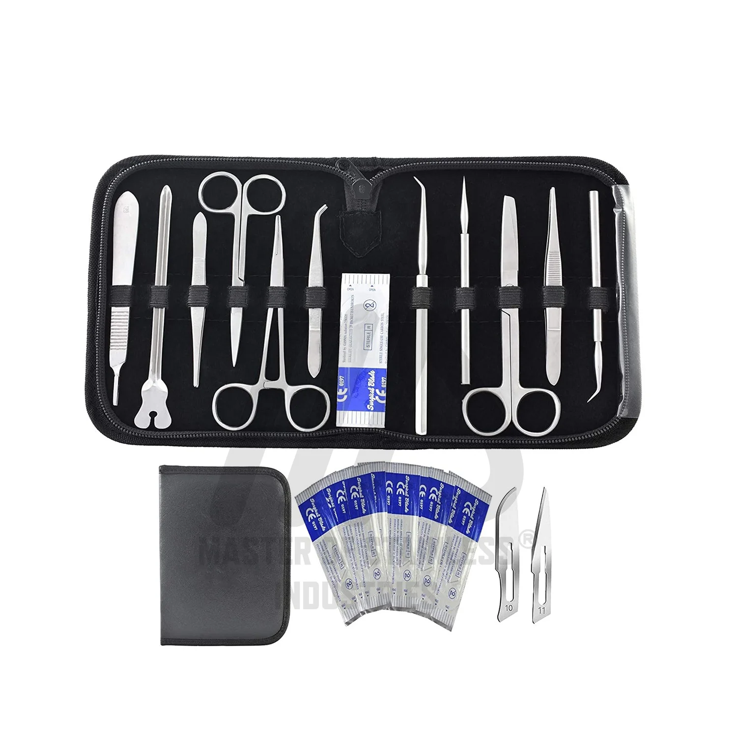 Surgery kit Minor Surgery Set Surgical Instruments Kit Stainless Steel with Case 12 pcs By Master of Stainless Steel Industry CE