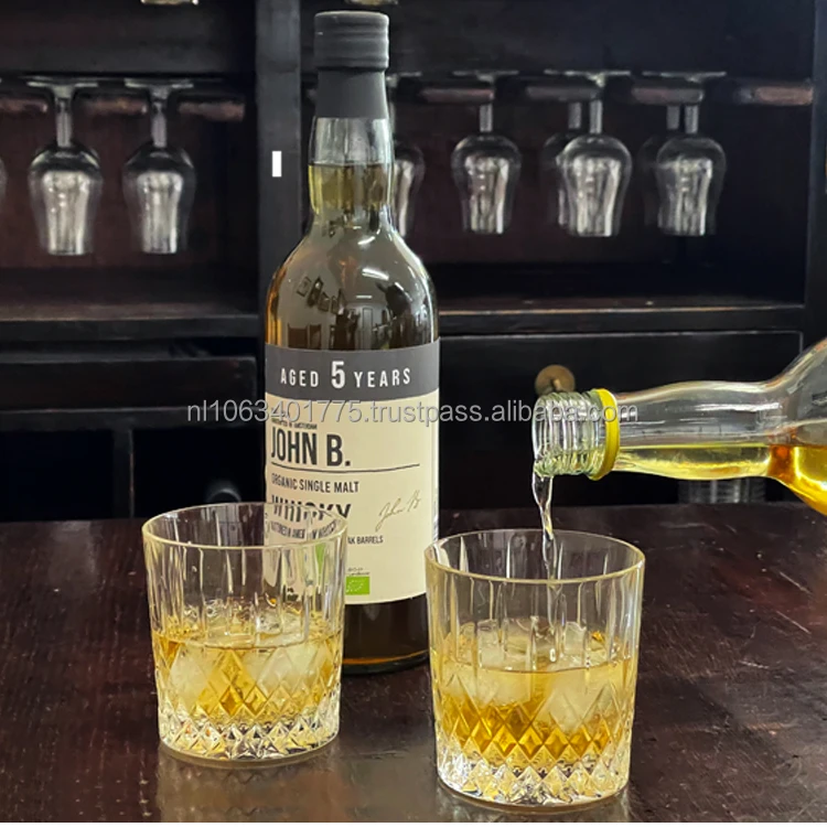 John B. Branded Whiskey Single Malt 10 y.o. Cask Strength (63%) Bottled 700 ml Barley Organic NL Distillery Wholesale Whiskey