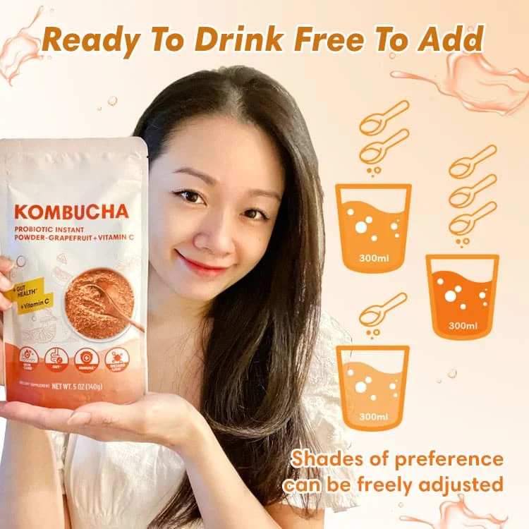 OEM ODM Grapefruit Vitamin C probiotics digestive immune booster slimming tea instant kombucha powder