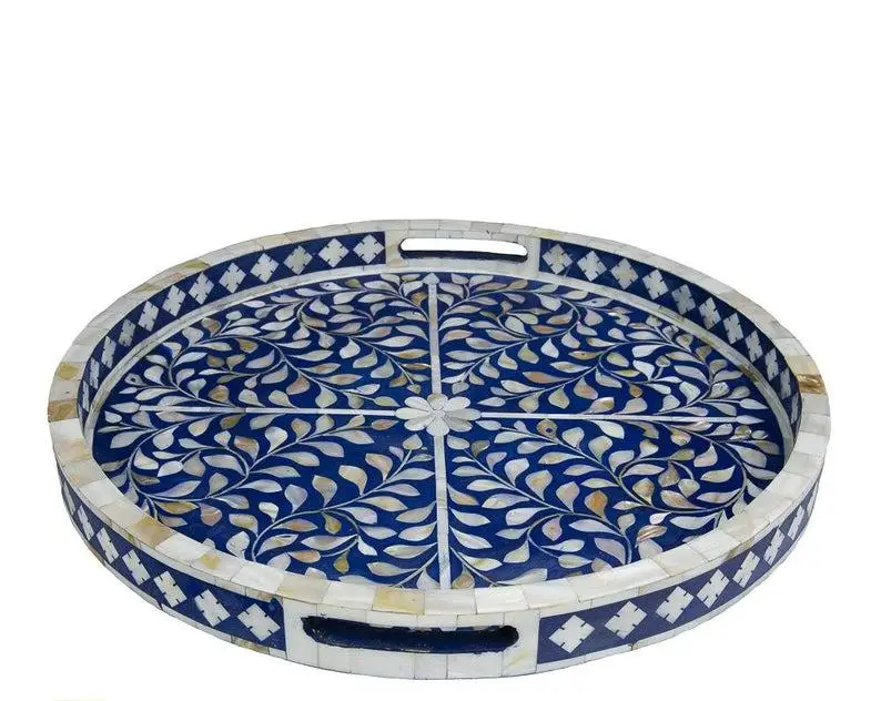  Master Mother Of Pearl Inlay Tray Or Wood Serving trays By Natural Creations Inc