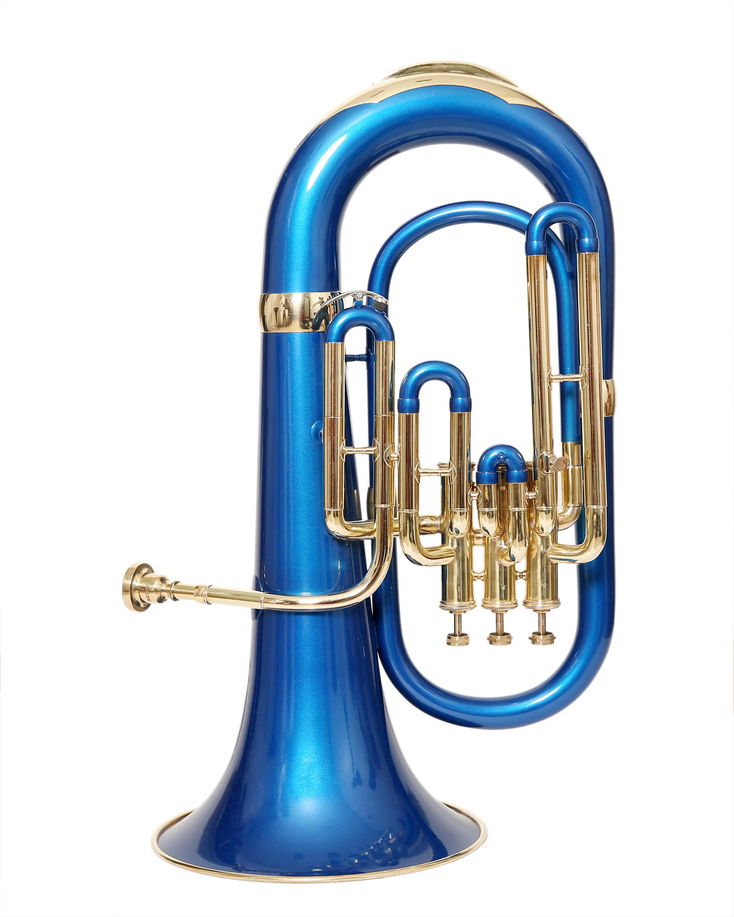 NASIR ALI NEW PROFESSIONAL BEAUTIFUL BLUE BRASS 3 VALVE  EUPHONIUM BB PITCH PREMIUM QUALITY WITH INCLUDE HARDCASE AND MOUTHPIECE