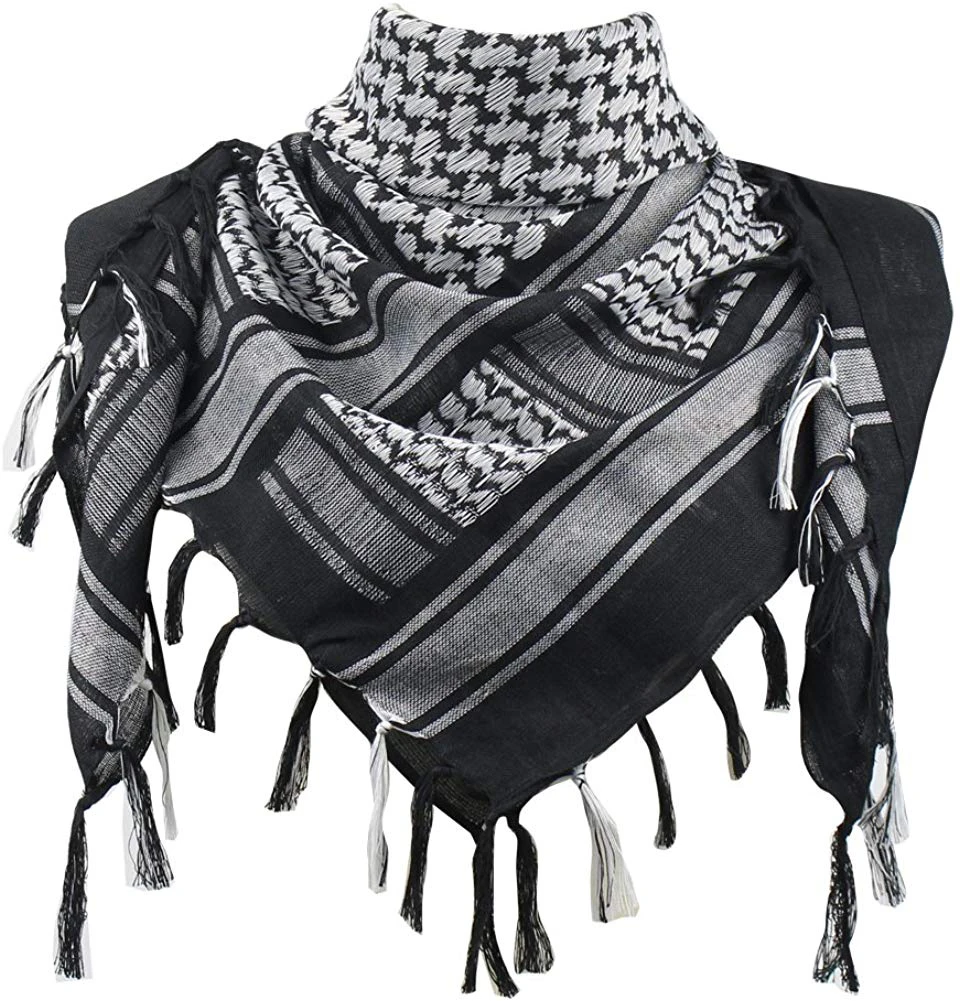 New 2022 Latest Design Luxury Quality 100% Cotton Multifunctional Warm Head Men Shemagh Scarf