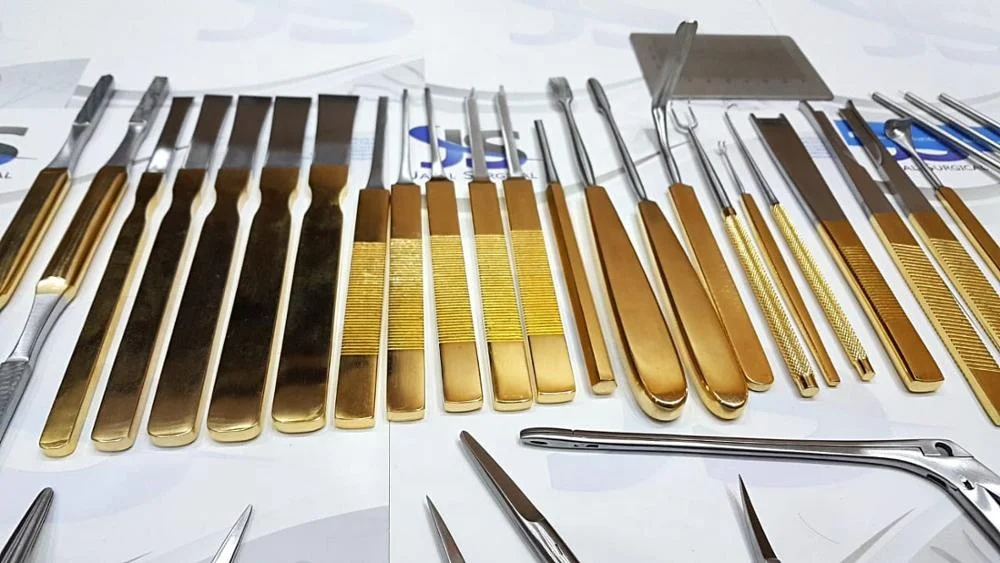 Rhinoplasty Instruments Set of 50 Pcs with Sterilizing Box and Silicone Mat, Plastic Surgery