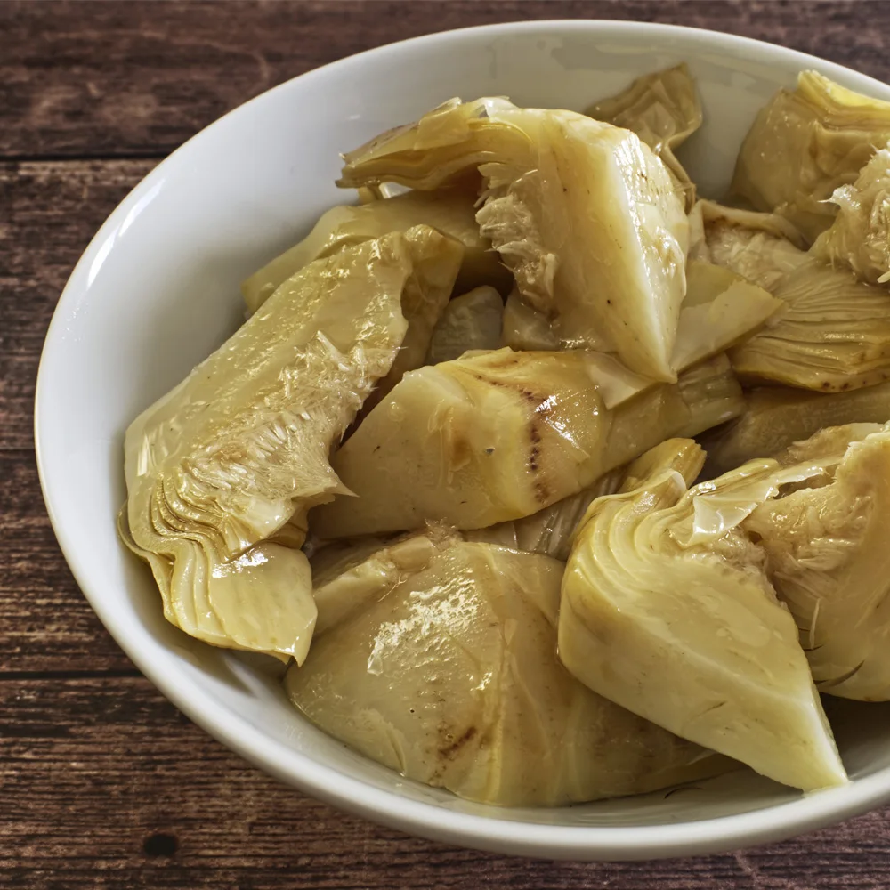 Italian high quality cut artichokes 285g in sunflower oil condiment food glass jar appetizer plates for export