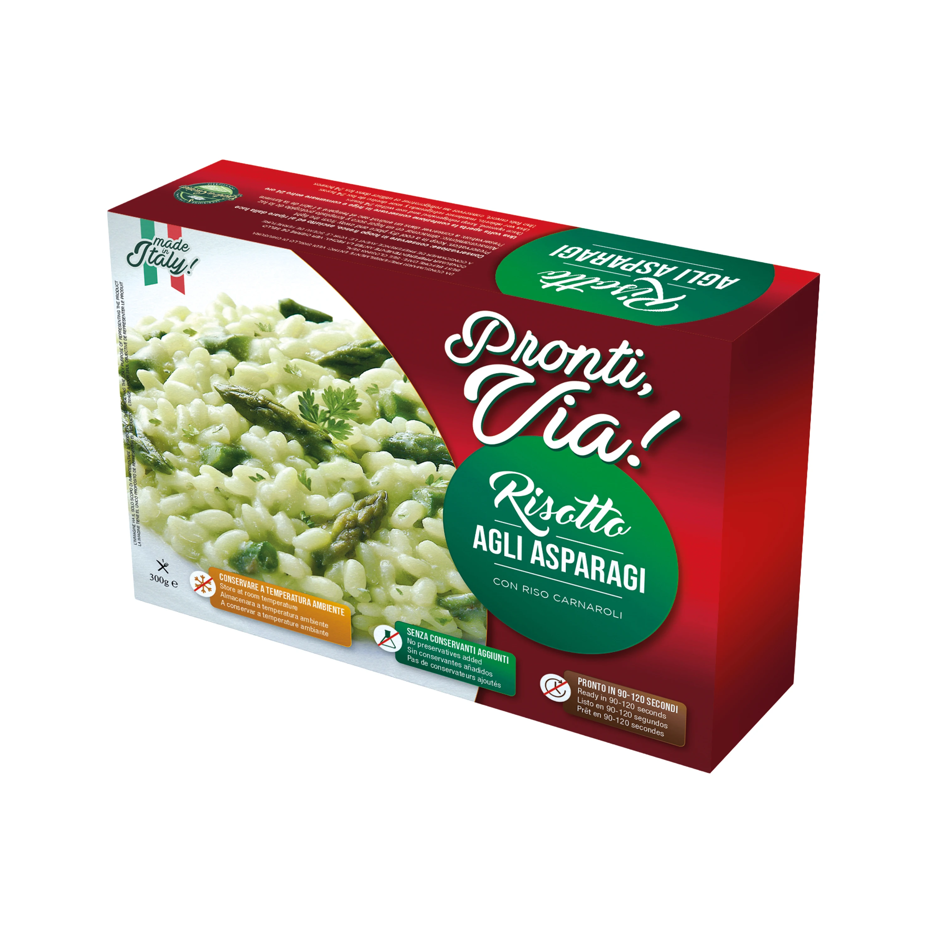 Готовый к употреблению рисовый карнароли Premim quality «Pronti Via» ризотто с спаржи 300 г