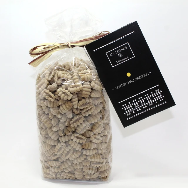 Italian Pasta Artisanal Malloreddus Infused with Sardinian Lentisk Flour in a pack of 400 GR