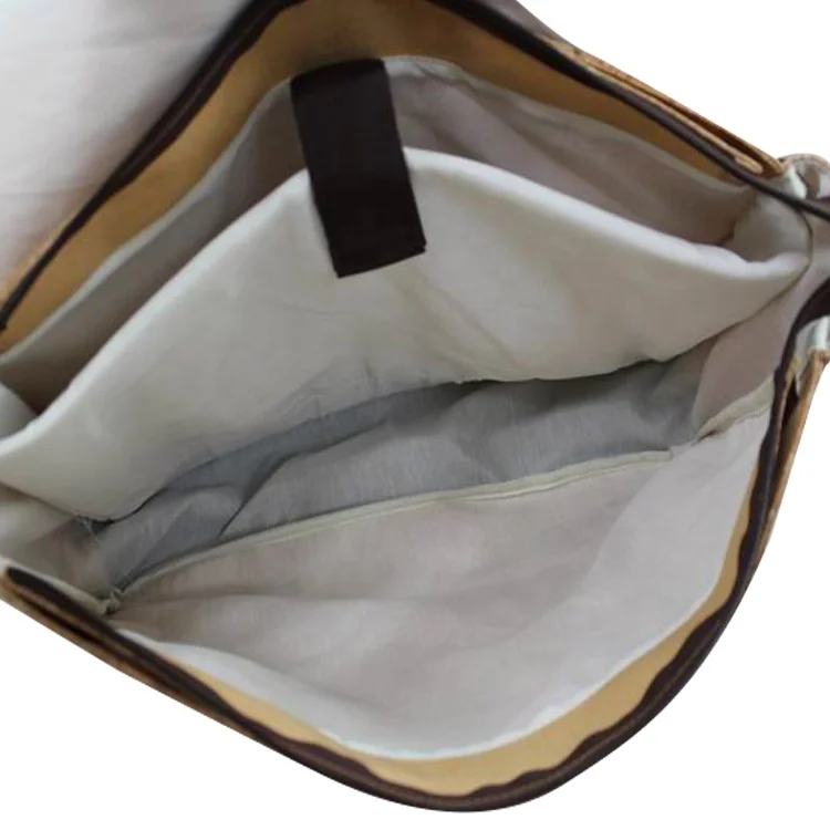 Custom recycled fabric natural cork shoulder bag