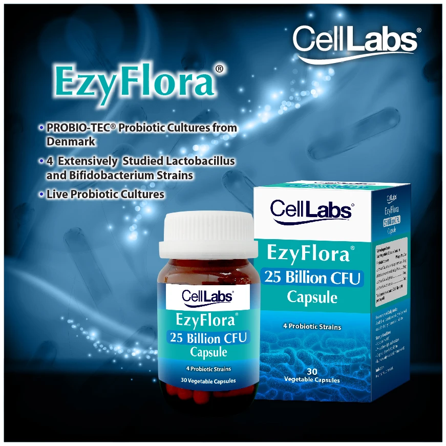 Оптовая продажа Малайзия высококачественный пробиотик CellLabs EzyFlora для пищеварения и