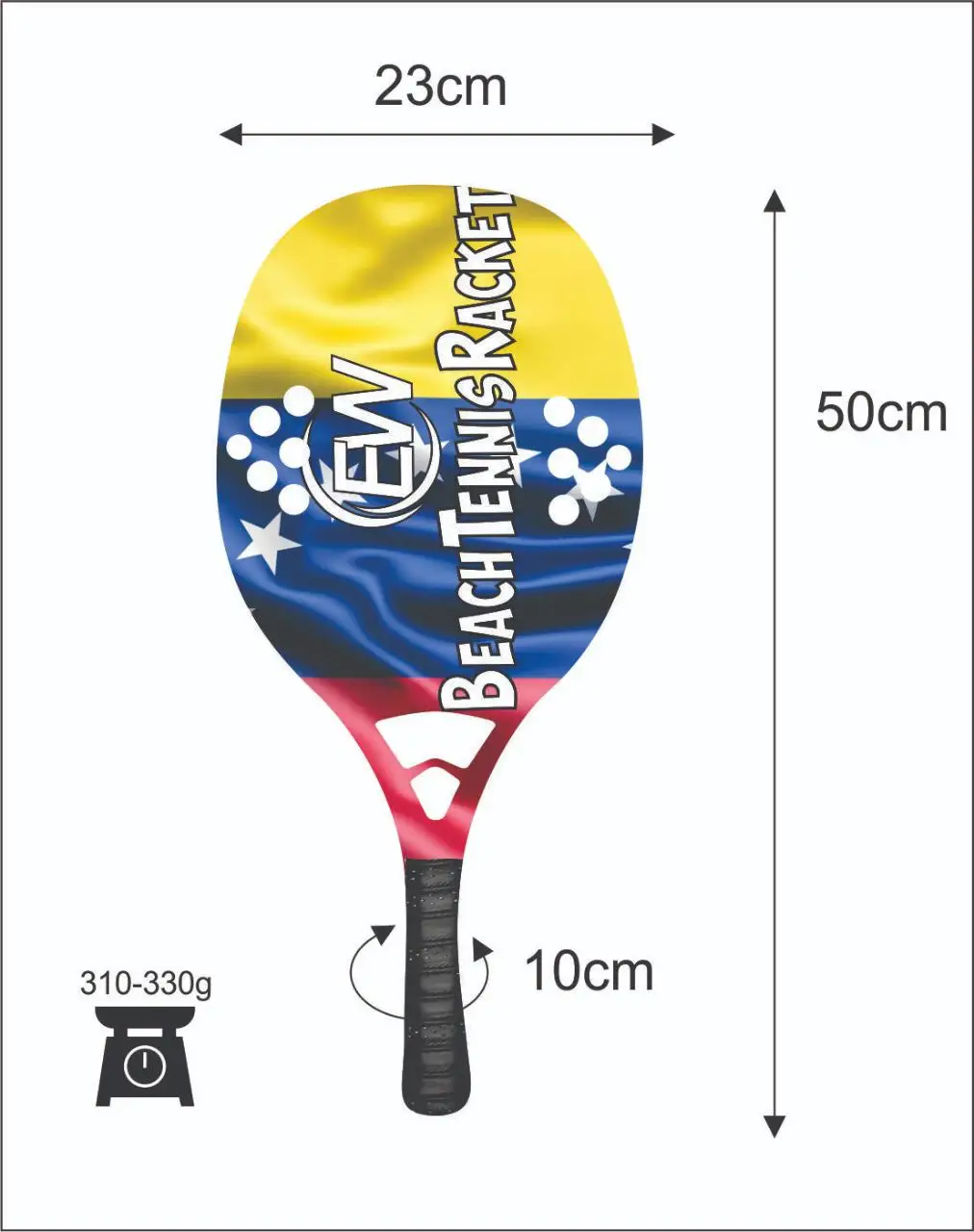 
Beach Tennis Rackets Custom Carbon glass Beach Paddle/Padel Racket with your logos and color combinations 