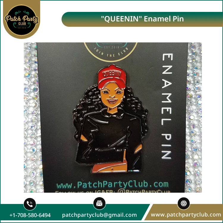 Распродажа 2021 черная эмалированная булавка для худи с волшебным дизайном «Queenin» 1 77 эксклюзивный дизайн