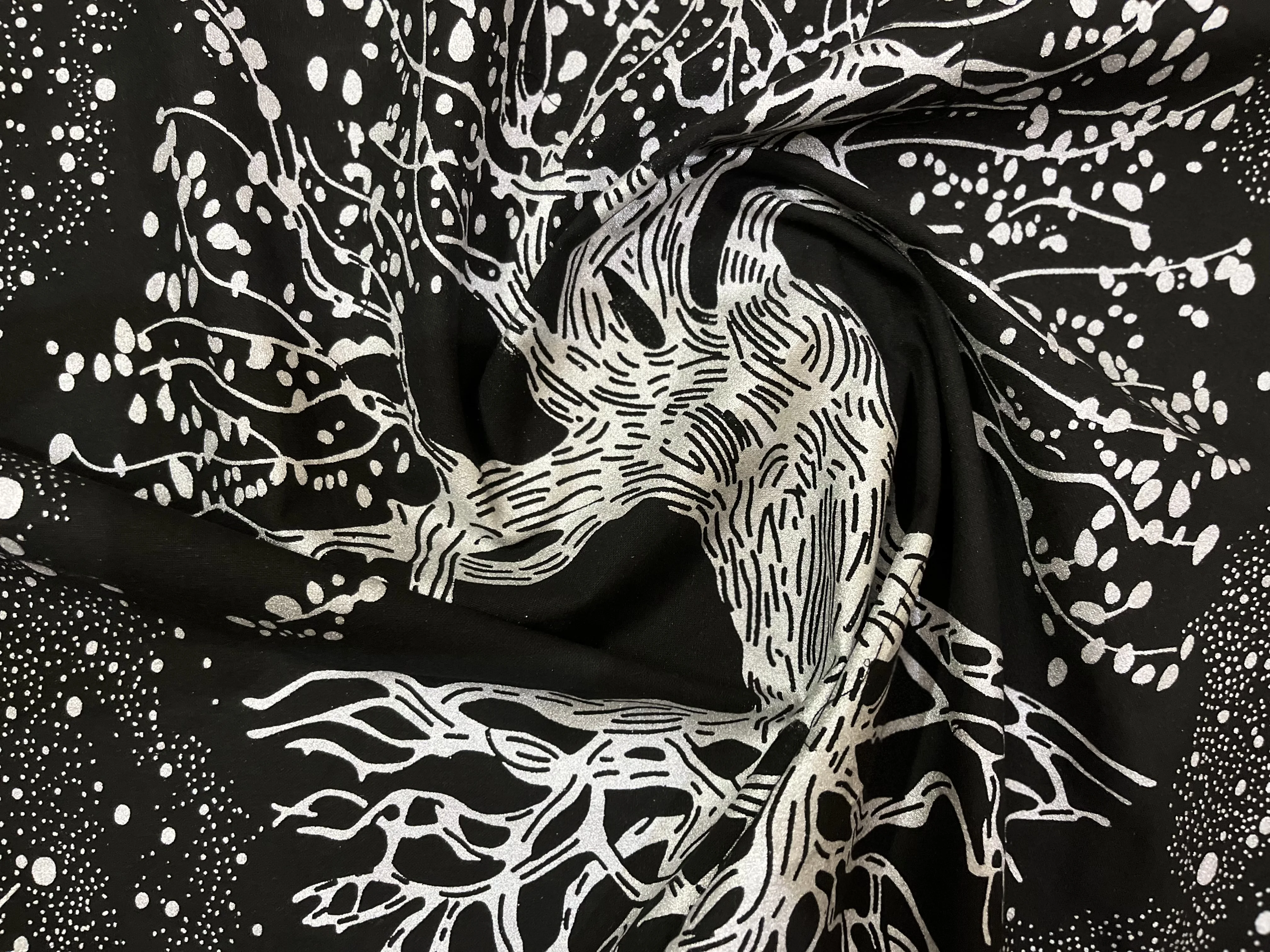 Table Cover Root Tree Of Life Cotton Handmade Altar Cloth Spiritual Black Silver Alter Cloth