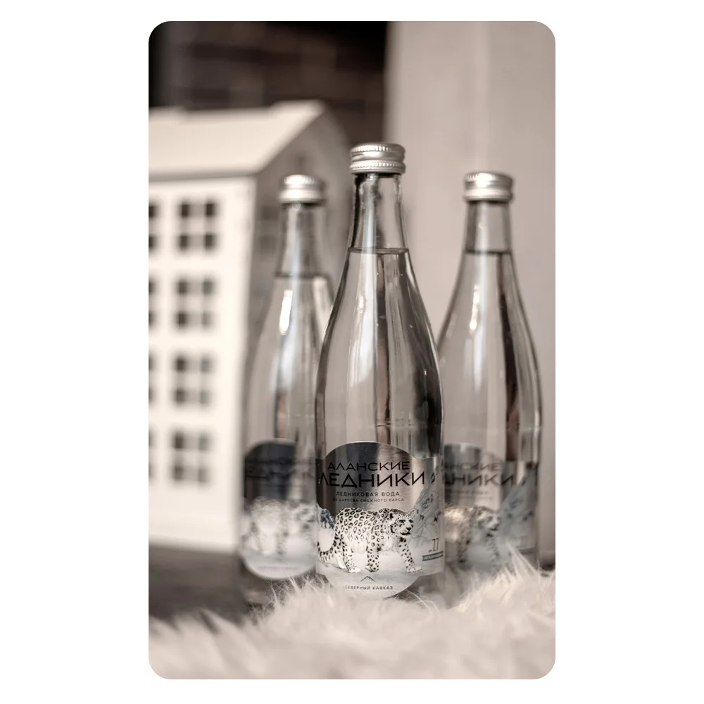 
Pure spring still water, 500ml glass bottles 