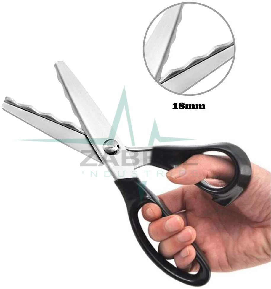 Pinking Shears Craft Scissor Serrated Scalloped stainless Steel Handled Professional Sewing black Scissors