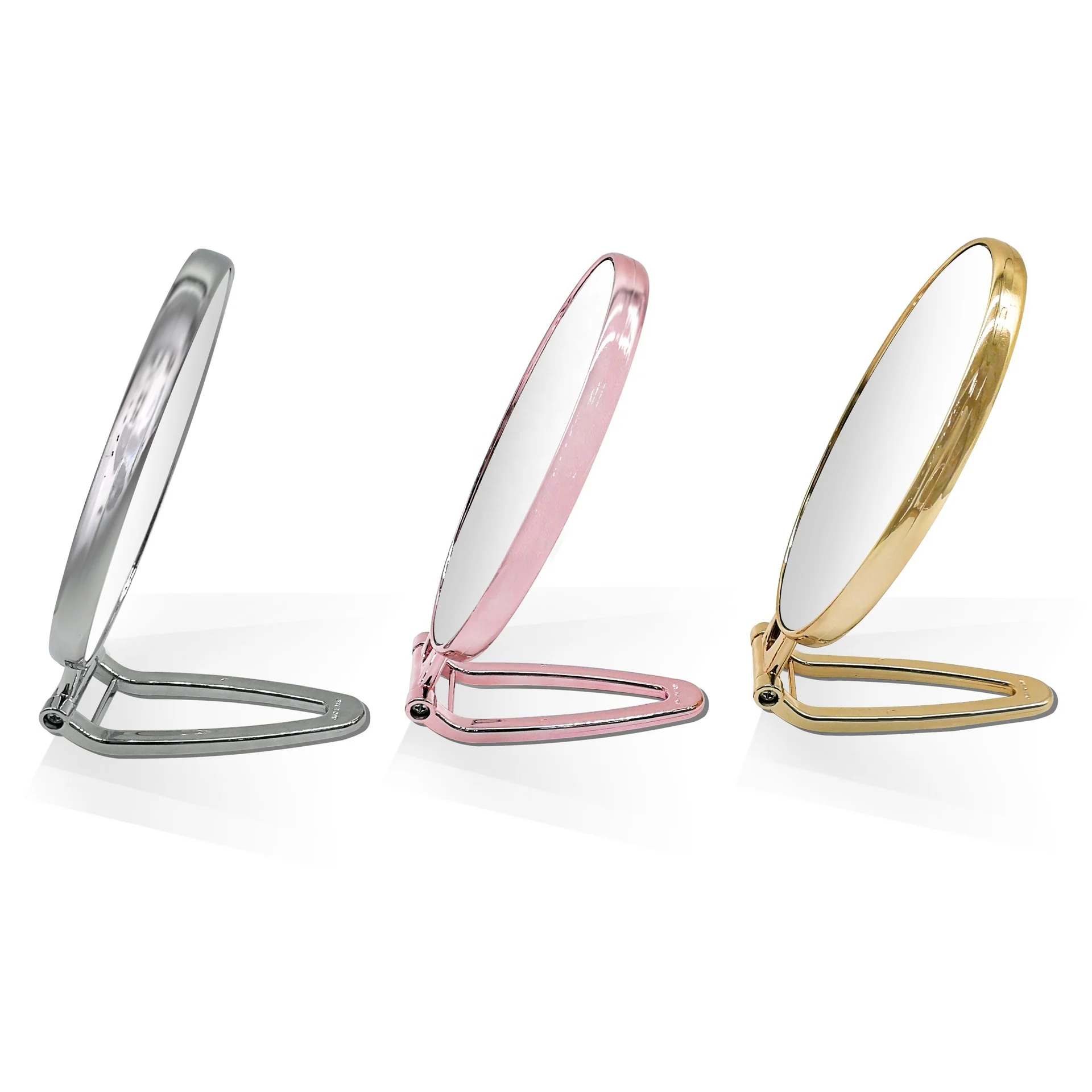 Electroplate Silver Pink Golden 3X Magnify Double Dual Sides Oval Round Square Hand Cosmetic Makeup Mirror