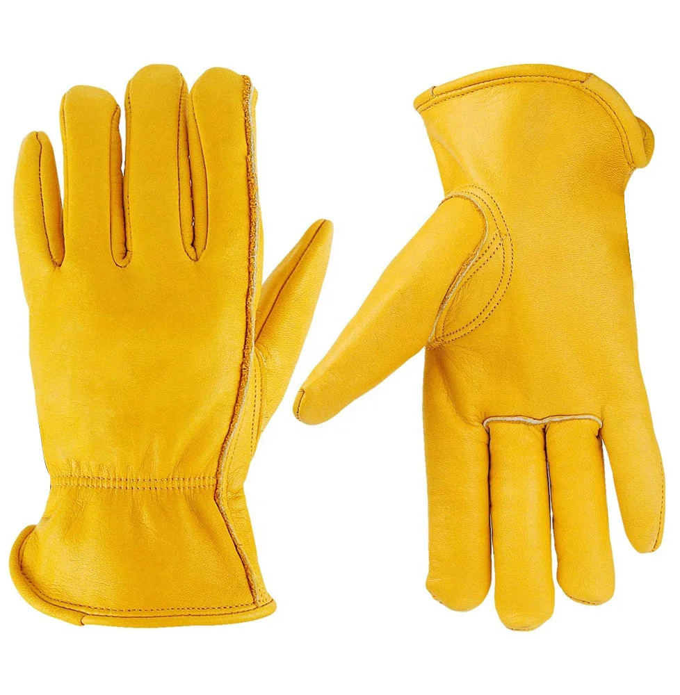 Рабочие перчатки/защитные перчатки из коровьей спилковой кожи задний хлопок внутри флисовая подкладка натуральный белый в различных цветах