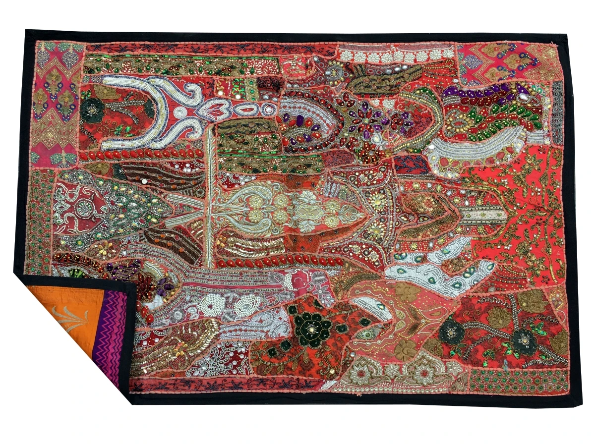 Amazing Indian handmade traditional wall hanging patchwork tribal home decor ethnic table runner