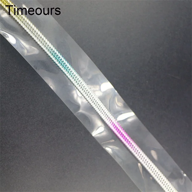 Hot-sale #5 TPU EVA PVC Transparent Zipper Tape Rainbow Long Chain Nylon Zipper For Fashion Bag