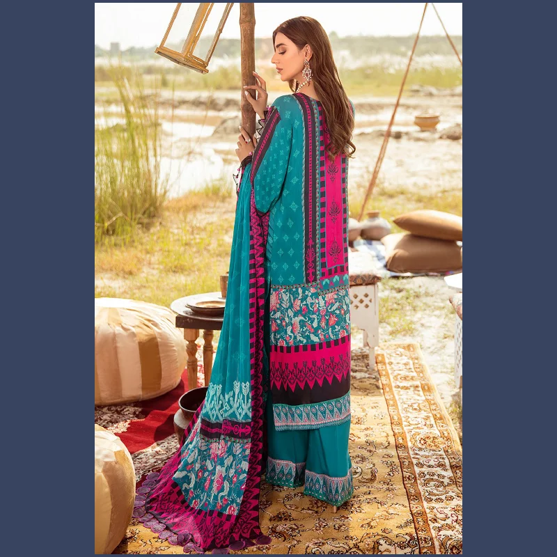 wholesale High Quality girls Printed Pakistani linen dress shalwar kameez with shawl for winter season