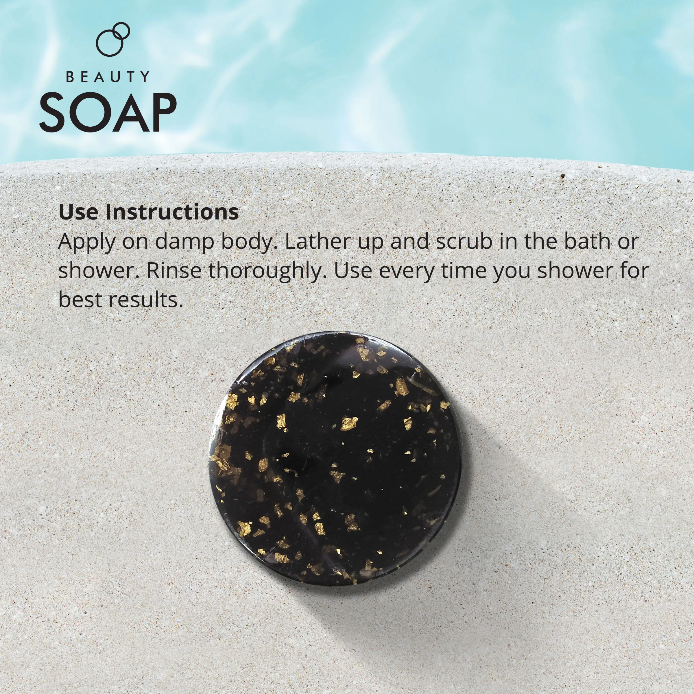 Luxury Magical Skin Moisturizing with mint and Tea Tree Oil 24K Gold Black beauty bath soap Private label