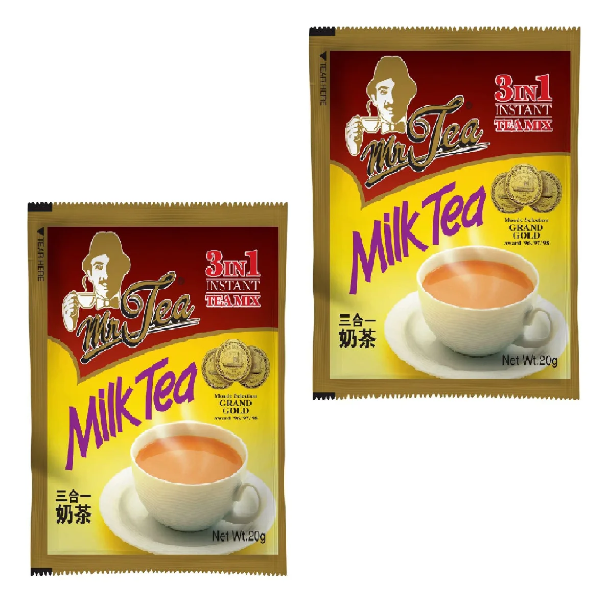 Mix 3 in 1 Flavor Tea OEM Powder Energize Original MR TEA Instant Milk Tea Powder  20g x 30s x 30p with Non-dairy Creamer