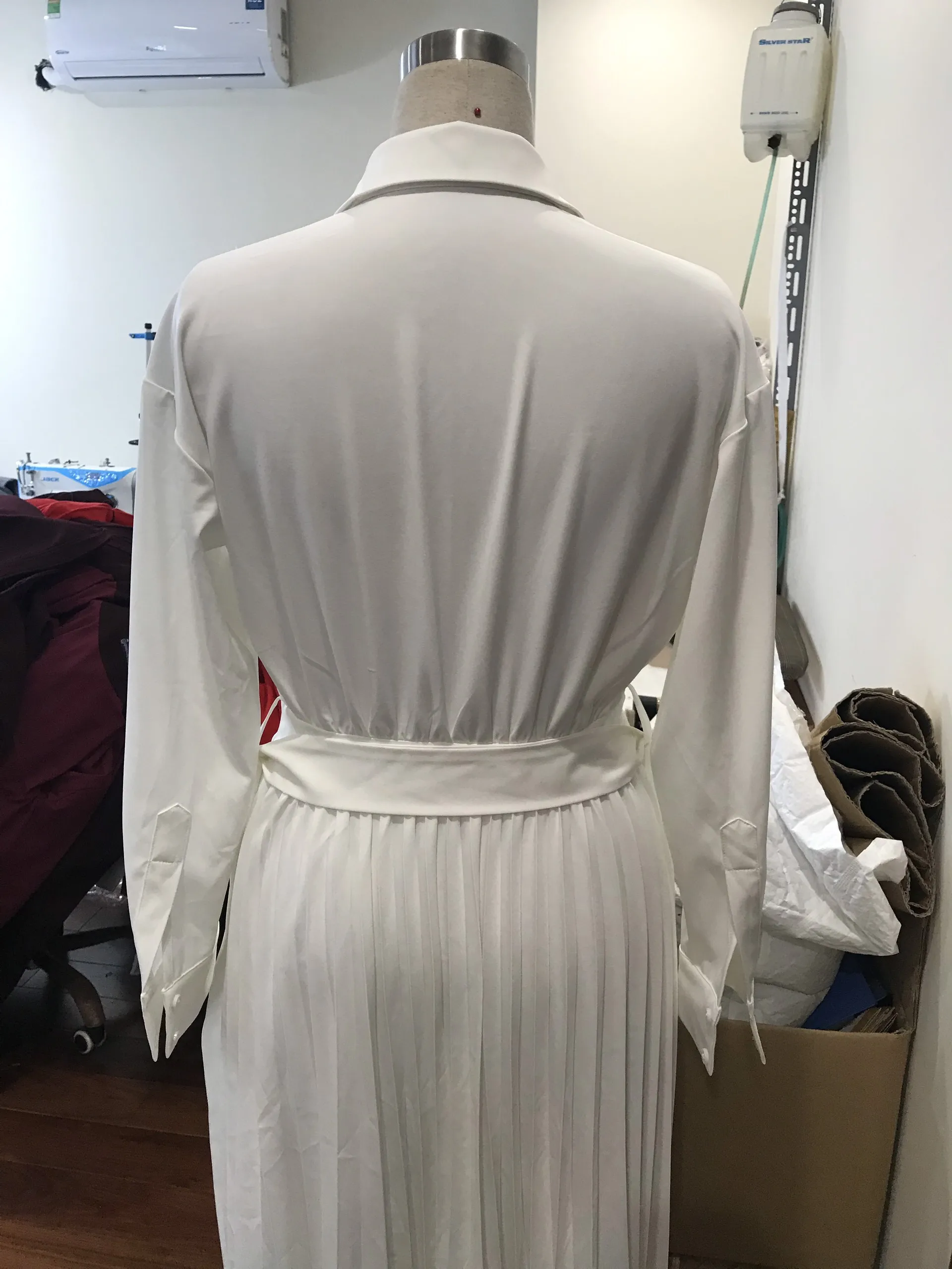 Wholesale price premium material long dress shirt women office fashion ladies white women shirt dress