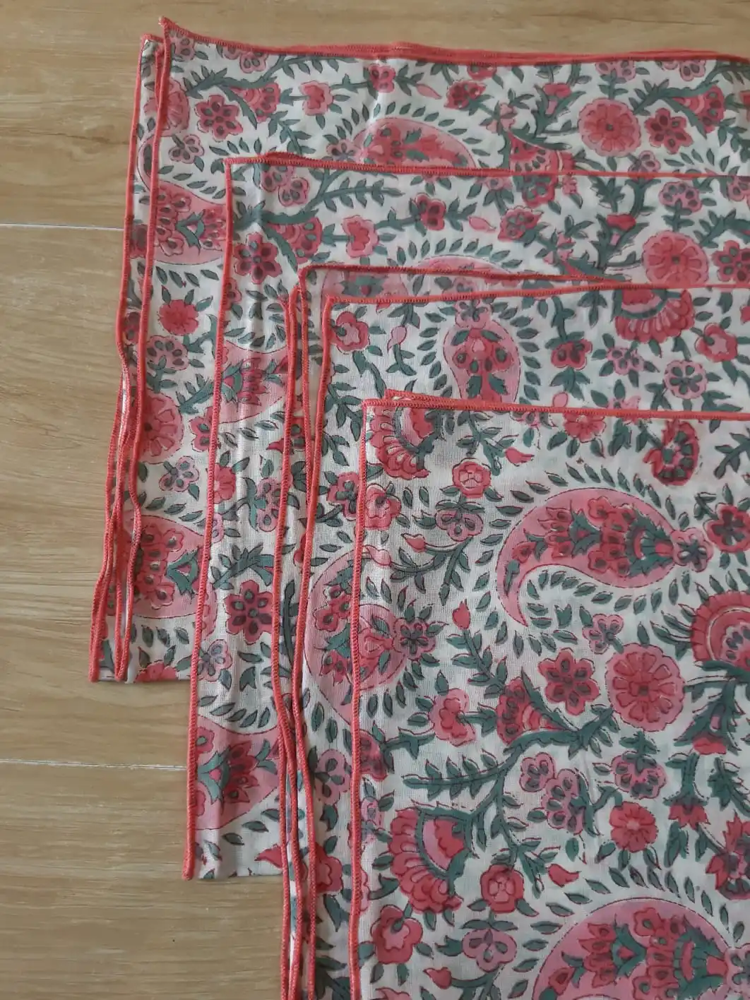 Wholesale Hand Block Printed Fabric Napkins With Handmade Embroidery Edge Napkins Dinning Table Furnishing Wedding & House Party