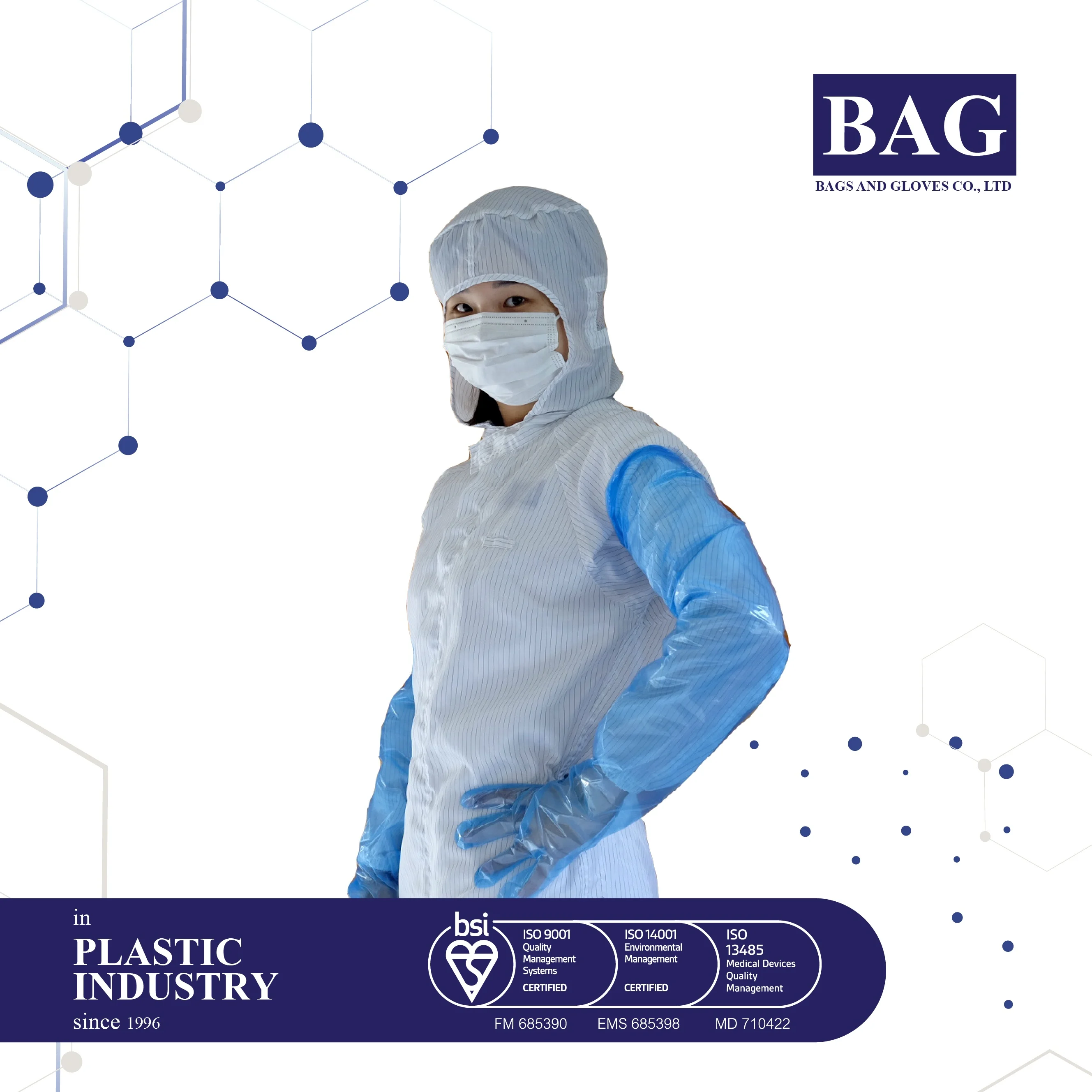 Disposable Arm Length Long Gloves for Medical used, Blue, non sterile