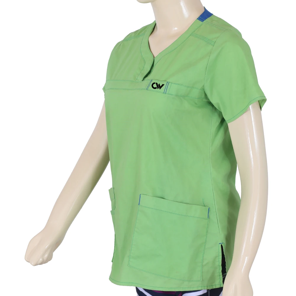  Wholesale Solid Color Cotton Fabric Scrub Uniform Sets Women Suit