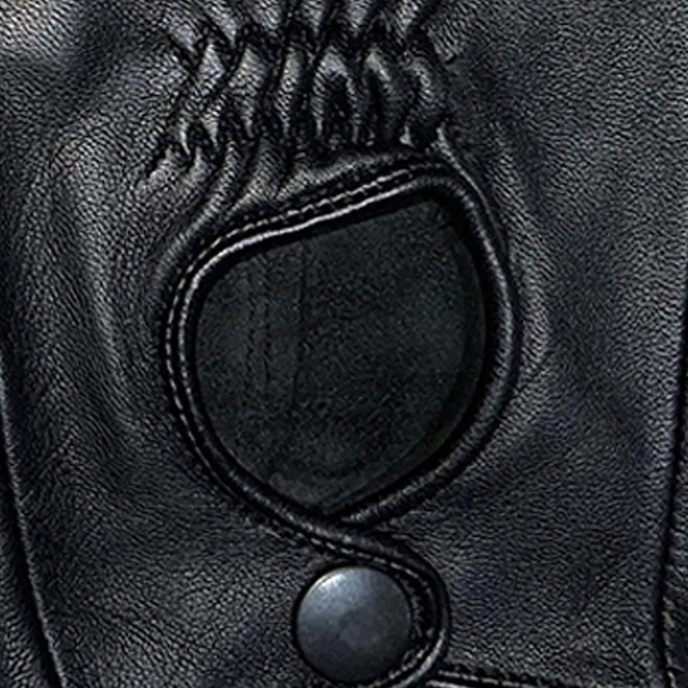 Black Classic Driving Gloves Perfect Fit XL Size Unlined Full Finger Leather Driving Gloves Daily Luxury Style Driving Gloves