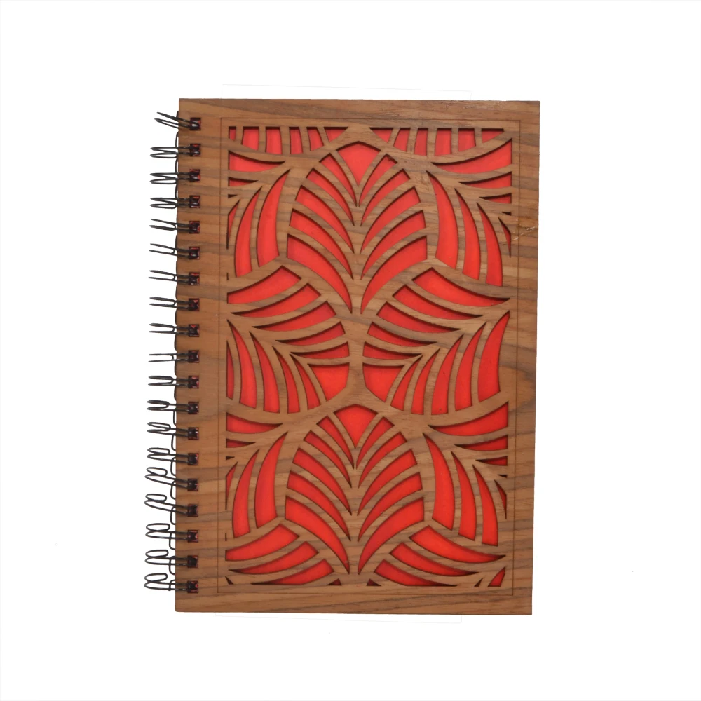 Vintage New Style Antique Cut Work Creative Design Eco Friendly Wooden Cover Office Notebooks 120 Pages