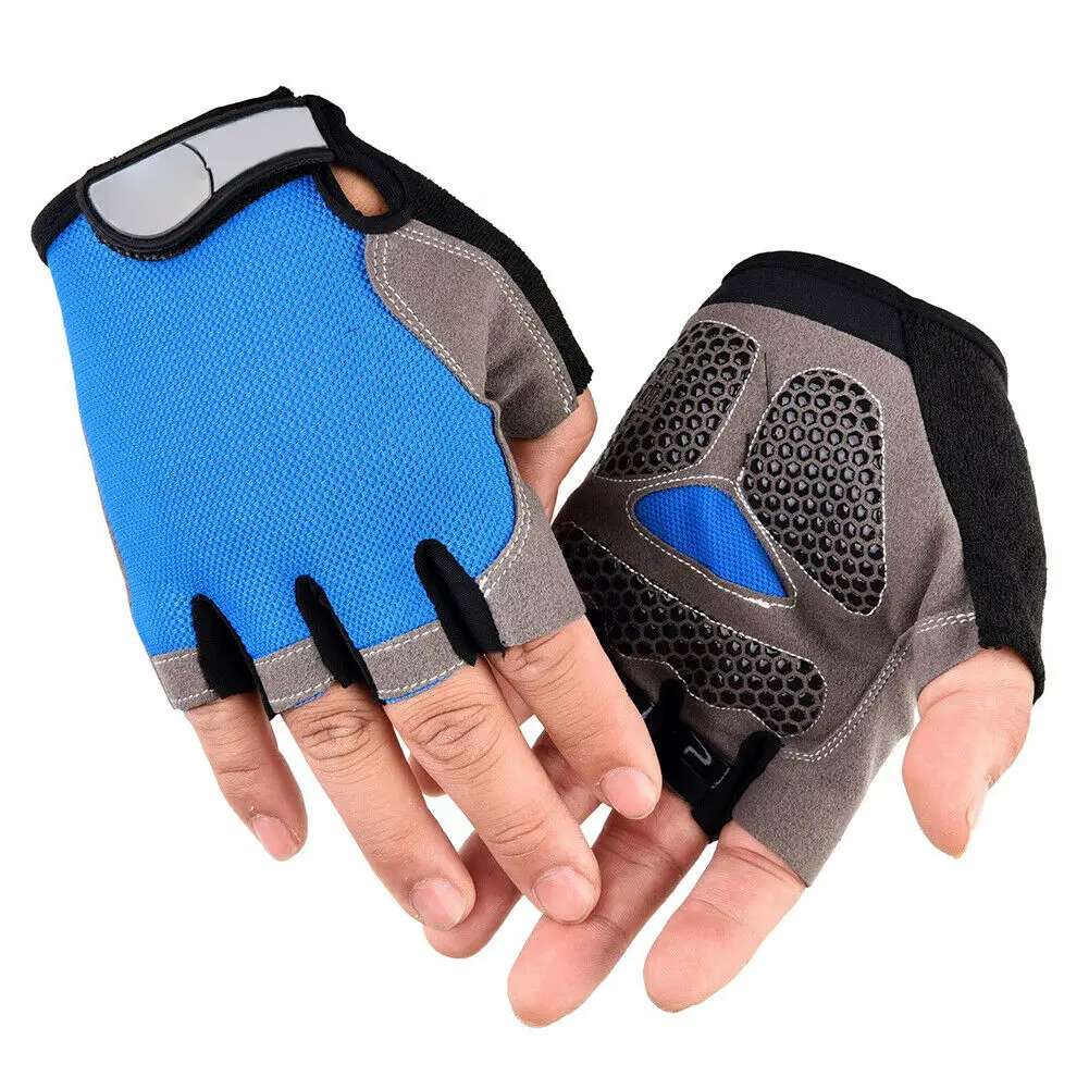 Customized Logo half finger palm Gym Glove Sports Cycling Training leather Spandex Weight Lifting Fitness Gloves