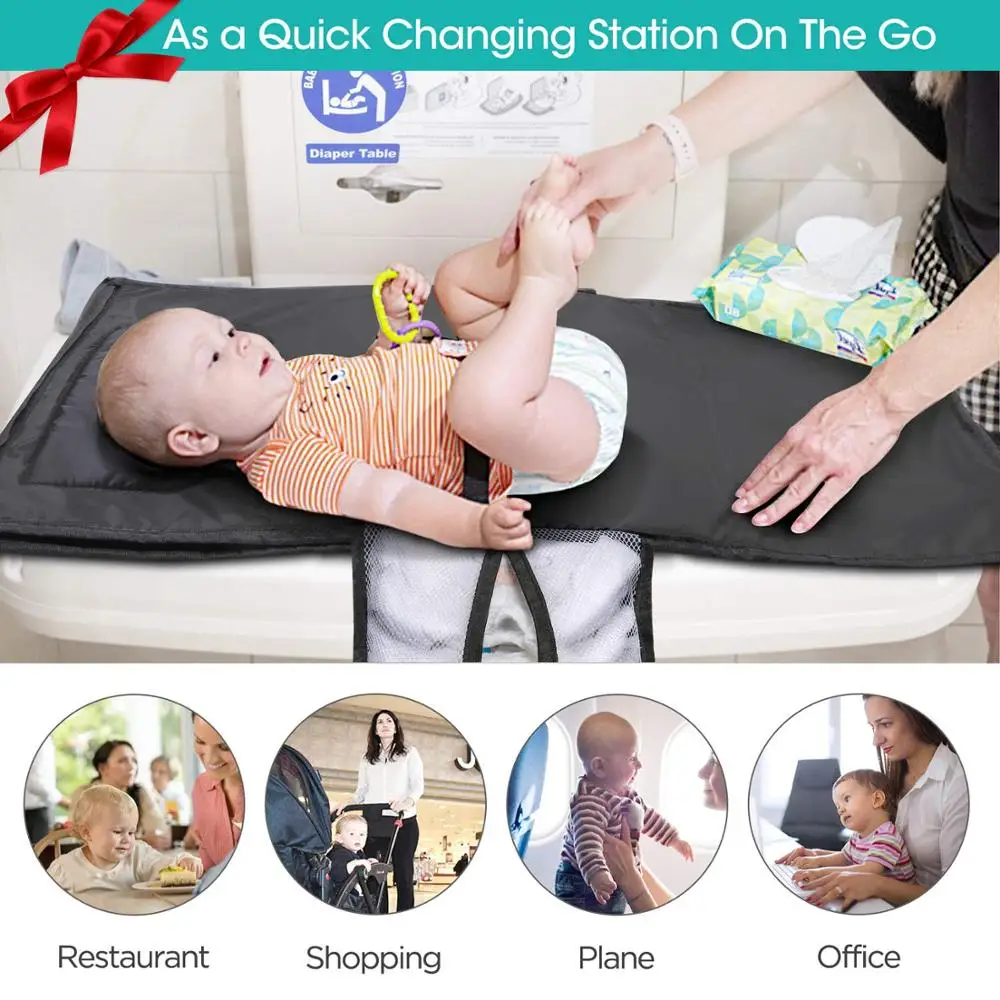  XL 6 Pockets Holding Anything Diaper changing mat Portable Baby Changing