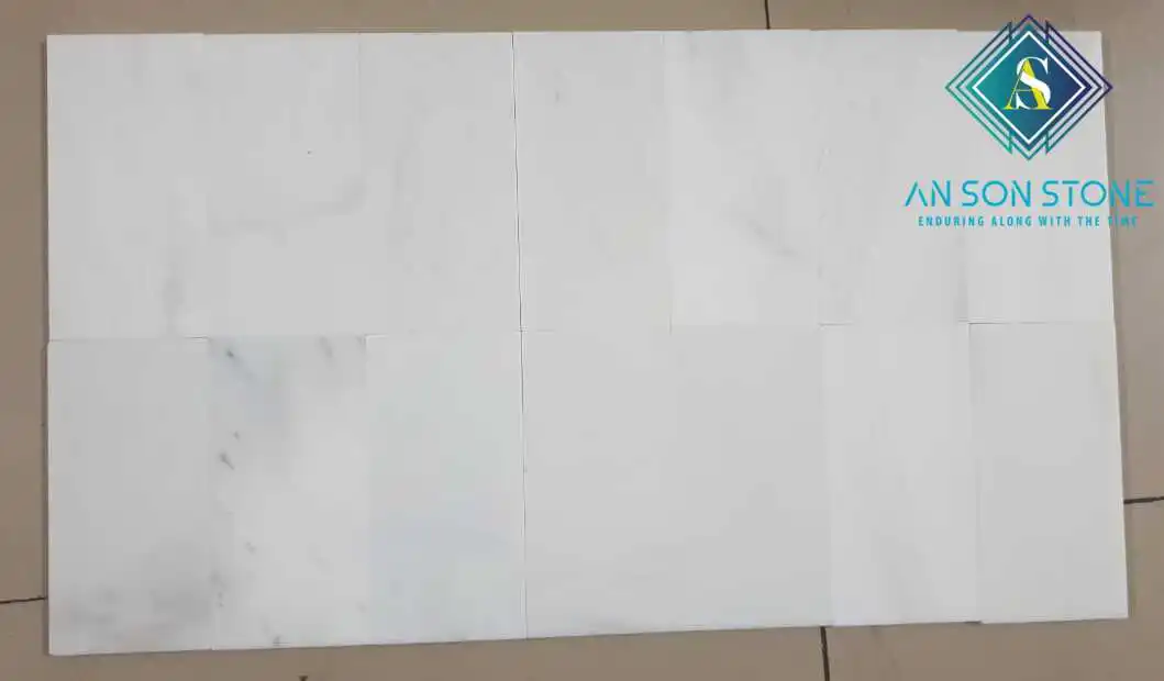 2021 hot sale 24x24 Vietnam carrera white marble tiles on sale