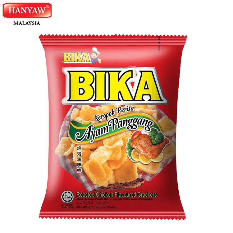 [Malaysia] Fast Shipping + Halal Certified Bika Roasted Chicken Flavoured Crackers ( 10 pcs x 6 Bags x 60g / Ctn )