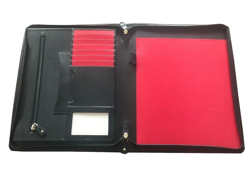 Certificate Folder Gold Logo Printing Custom PU Leather Nice OEM Customized Style Packing School Office Pcs Conference Folder
