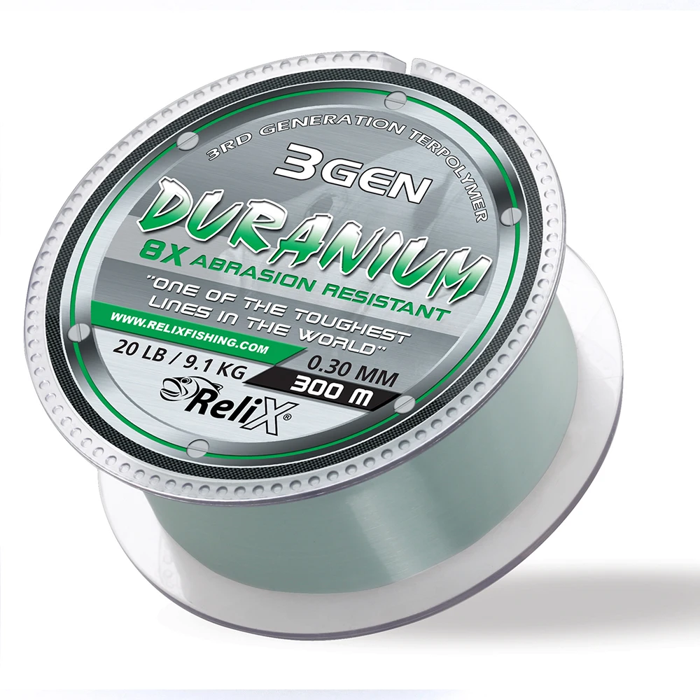 
FISHING NYLON LINE 3GEN DURANIUM RELIX Strongest Monofilament 300M 8X ABRASION 10lb - 45lb 