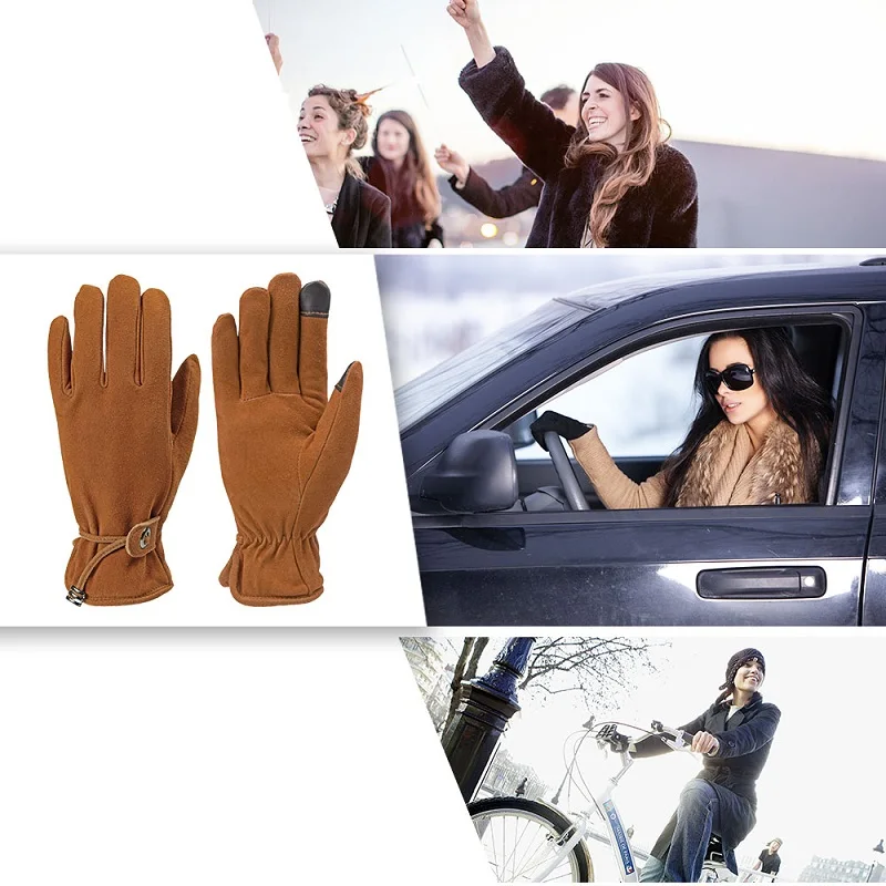 Короткие мужские кожаные перчатки для вождения автомобиля из коровьей кожи