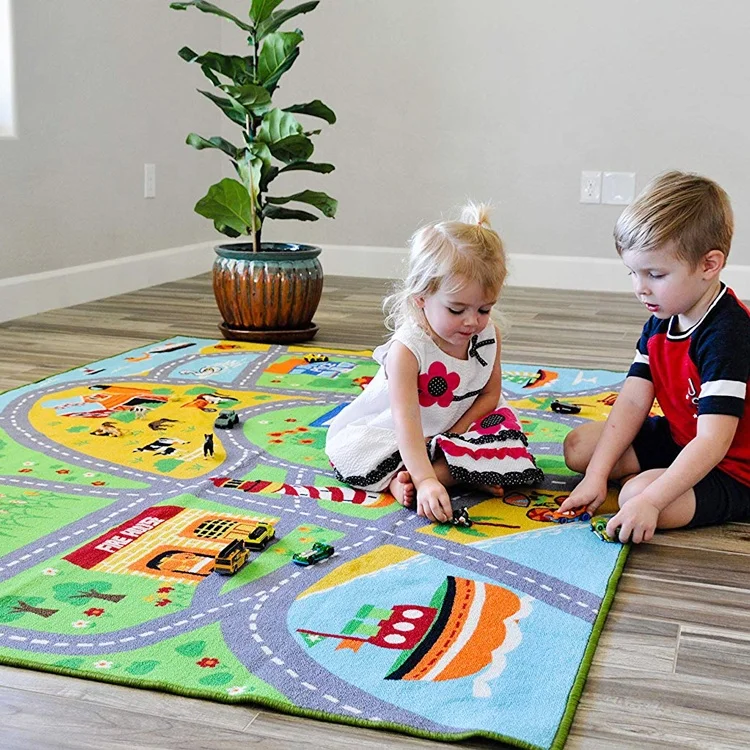 Hot Sale Waterproof Baby Games Play Mat With Cartoon Design