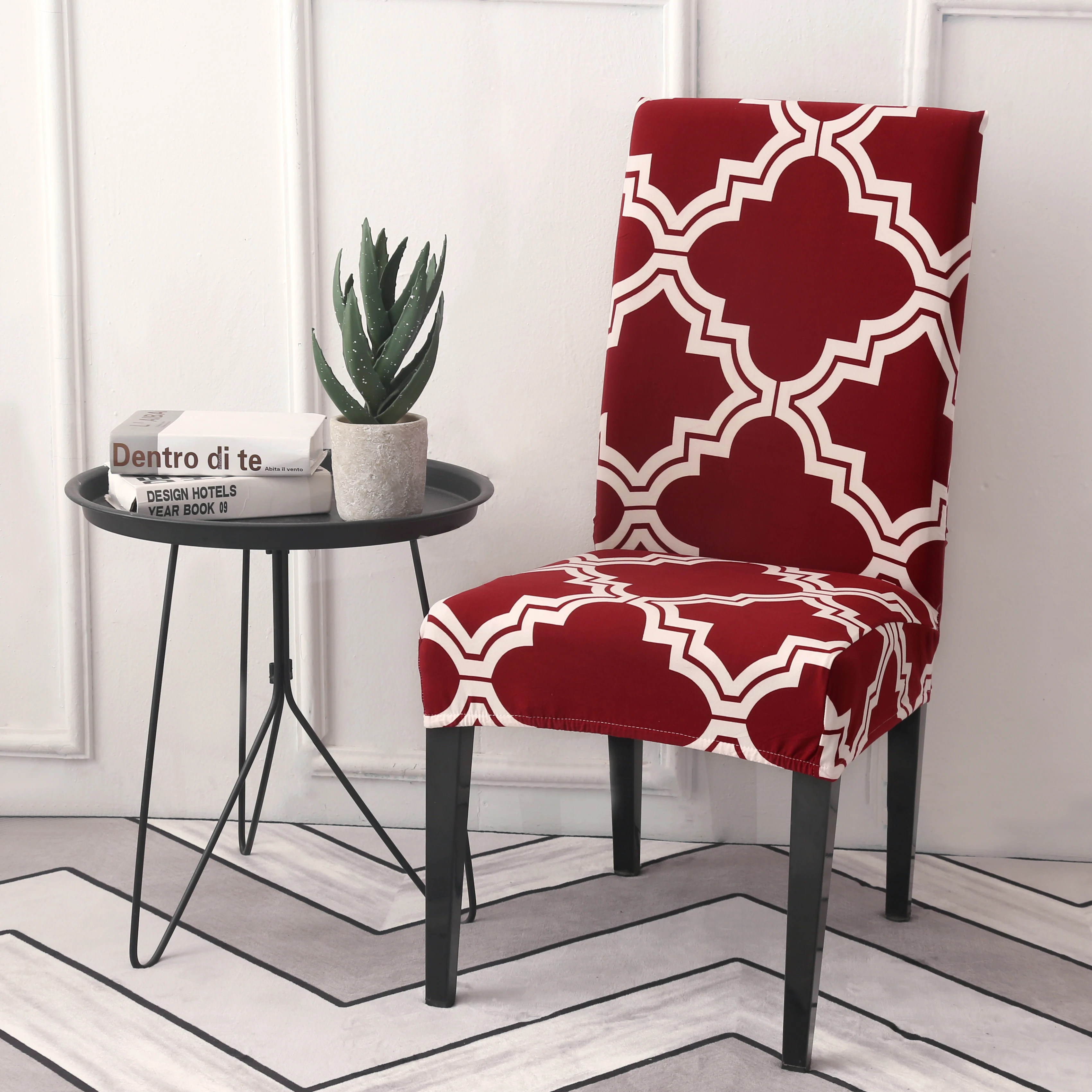 Elastic Plain Or Printed Home Dining Chair Cover Home Decor Banquet Stretch Chair Cover