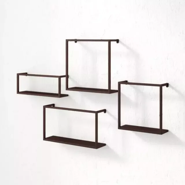 4 piece wall shelf black metal wall shelf